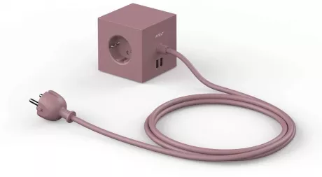 Square 1 USB A & Magnet 1,8m Rusty Red - Avolt