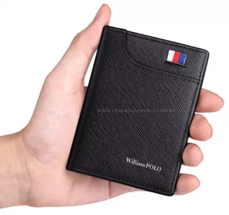 CARTEIRA SLIM WILLIAM POLO ORIGINAL EM COURO MODELO CLEAN