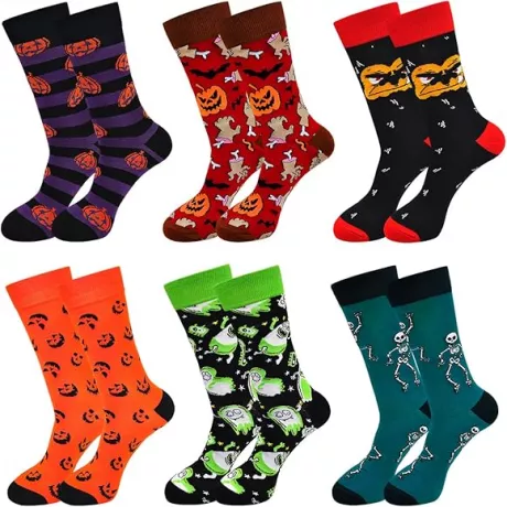 PUTUO Funny Colourful Socks Men's Christmas Socks: Men's Funny Stockings Fun Patterned Socks, Christmas Festive Socks for Men, Gifts for Men, Halloween Socks A-6 Pairs : Amazon.de: Fashion