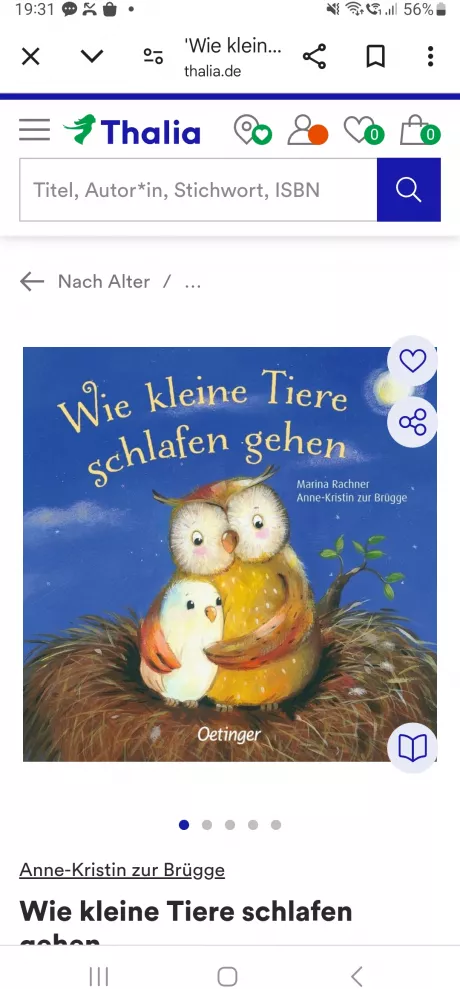 Buch: Wie kleine Tiere schlafen gehen von Martina Rachner