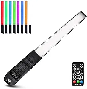 Varinha de luz portátil para fotografia de LED, luz de vídeo LED portátil luxceo 1000 lúmens CRI 95+ USB recarregável com controle remoto, bolsa de transporte, temperatura de cor ajustável | Amazon.com.br