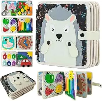 Activity Book,Generisch Filzbuch Kinder ab 3 Jahr,Filzbuch Montessori ab 3 Jahre,Busy Board Montessori Spielzeug,Baby Sensorik Montessori Spielzeug ab 3 4 Jahre Lernspielzeug: Amazon.de: Spielzeug