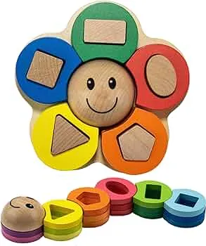 Pikatoyz Montessori Spielzeug ab 1 Jahr. Baby Spiele für Kinder Jungen und Mädchen. Holzspielzeug zum Stapeln und Sortieren. Motorikspielzeug, Kinderspielzeug, Reisespielzeug.: Amazon.de: Spielzeug