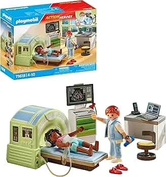 PLAYMOBIL Action Heroes 71618 MRT mit Patient, realistische Untersuchung beim Radiologen, zu über 80 % aus recycelten und biobasierten Materialien, detailreiches Spielzeug für Kinder ab 4 Jahren: Amazon.de: Spielzeug