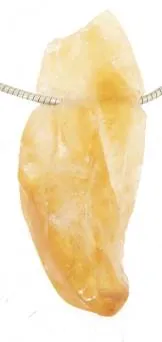 Citrin Rohstein Edelstein Trommelstein Schmuck Ketten Anhänger - A Qualität #5370