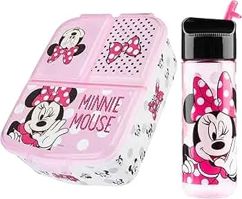 Disney Minnie Mouse Kinder Lunchbox mit Fächern und Wasserflasche für Schule und Ausflüge (Rosa) : Amazon.de: Spielzeug