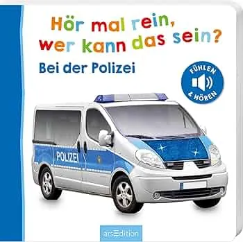 Hör mal rein, wer kann das sein? – Bei der Polizei: Fühlen und hören | Die beliebteste Soundbuchreihe, hochwertiges Pappbilderbuch mit 5 realistischen Sounds und Fühlelementen für Kinder ab 18 Monaten : Amazon.de: Bücher