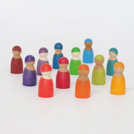 Grimm's | Regenbogenfreunde aus Naturholz | 12 Figuren