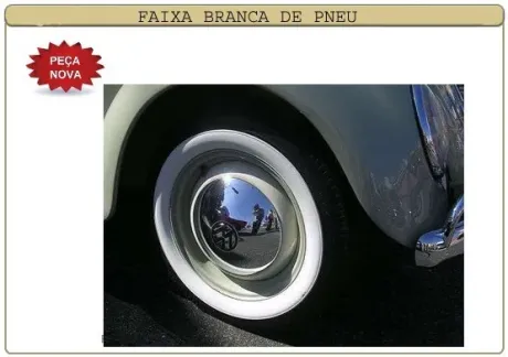 Faixa Banda Branca Pneu Tradicional - Aro 13 - Jogo 4 Peças | Frete grátis