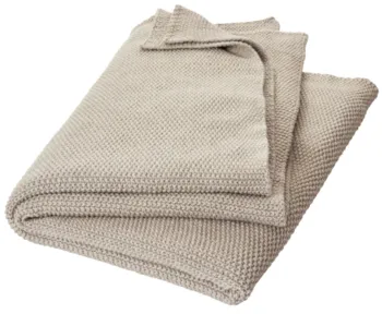 HANS NATUR Babydecke Bio-Baumwolle Strick-Qualität beige-melange, Maße 80 x 95 cm