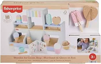 Fisher-Price HXV21 Wooden Ice Cream Parlor Play Set for Nursery Children 18 Wooden Pieces for Role Play from 3 Years: Amazon.de: Toys