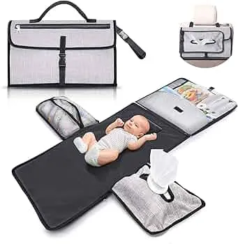 Changing Mat for Travelling Compact Changing Mat XL - Combinable Removable Changing Bag with 6 Compartments, Cloth Dispenser and Comfortable Pillow for Your Baby's Head : Amazon.de: Baby Products