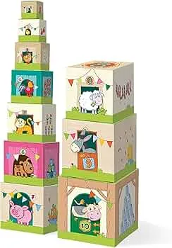 HABA Stapelwürfel Auf dem Land – Stapelspiel ab 1 Jahr mit Bauernhof-Motiven – 10 Würfel aus stabilem Karton – Fördert Motorik & erstes Zählen – 1005879001: Amazon.de: Spielzeug