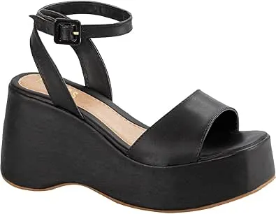 Sandália Feminina Meia Pata Confortável Plataforma Anabela VAL2 preto37 : Amazon.com.br: Moda