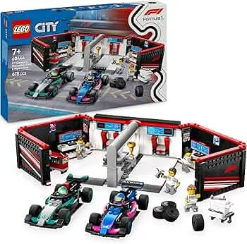 LEGO City F1 Garage med Mercedes-AMG & Alpine racerbiler - Legetøjsformel 1 racerbil med 2 racerbiler og 4 mekanikere minifigurer - gave til drenge og piger fra 7 år og fans 60444: Amazon.de: Legetøj