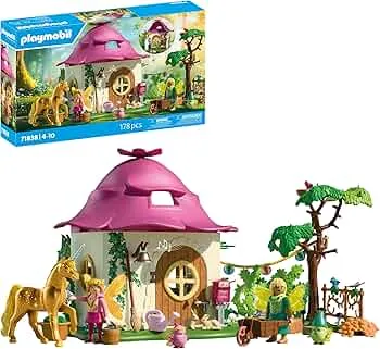 PLAYMOBIL | Magic Unicorns | Feenzuhause mit Goldeinhorn und Stall | Mit leuchtender Girlande für magische Nächte | Kreatives Spielzeug für Kinder ab 4 Jahren | 71838: Amazon.de: Spielzeug