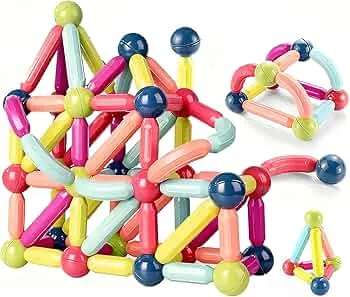 Magnetische und Stangen, 88 Stück magnetische Kugeln, Magnetbaustäbchen-Set, Bausteine, Fliesen, STEM Stapelspielzeug für Kinder ab 3 Jahren (88 Stück): Amazon.de: Spielzeug