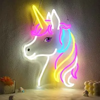 CoolGift Mart Einhorn Neon Schild, Einhorn Lampe Wanddekoration, dimmbare Geburtstag Party Dekorationen für Haus, Terrasse, Garten, Restaurants, Hotels, Geschäfte, Clubs : Amazon.de: Beleuchtung