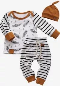 TOPMELON Langarmshirt & Hose (Set, 3-tlg) mit Streifenmuster, Baumwollmischung (Langarm Top & Hose & Hut) online kaufen | OTTO