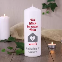 Kerze zum Einzug in ein neues Heim - mit Namen