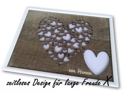 Geldgeschenk mit Herzmotiv im Bilderrahmen I Hochzeit I | Etsy