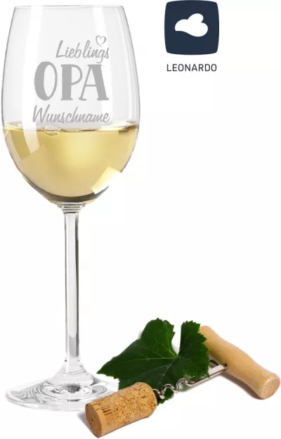 Weinglas Weißwein mit persönlicher Gravur von Leonardo für Deinen Lieblings-Opa | trendgravur.de