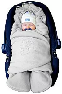 ByBoom® - Baby Winter-Einschlagdecke"Das Original mit dem Bären", Universal für Babyschale, Autositz, z.B. für Maxi-Cosi, Römer, für Kinderwagen, Buggy oder Babybett, Farbe:Grau: Amazon.de: Baby