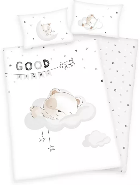 Wiegen-Bettwäsche Sleeping little bear, Renforcé, 40 x 60 + 100 x 135cm, Herding | myToys